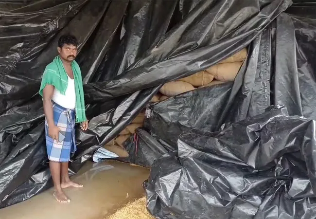 Rainwater accumulated govt procurement center due to sudden rain