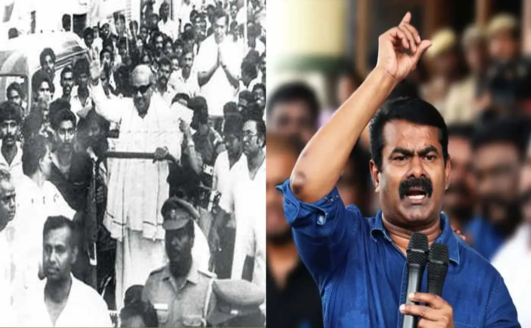A DMK volunteer recounting DMK's past achievements