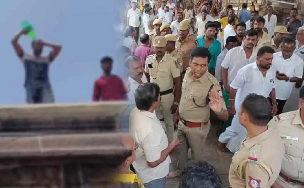 shop owner protested against the Devasthanam operation in Pazhani