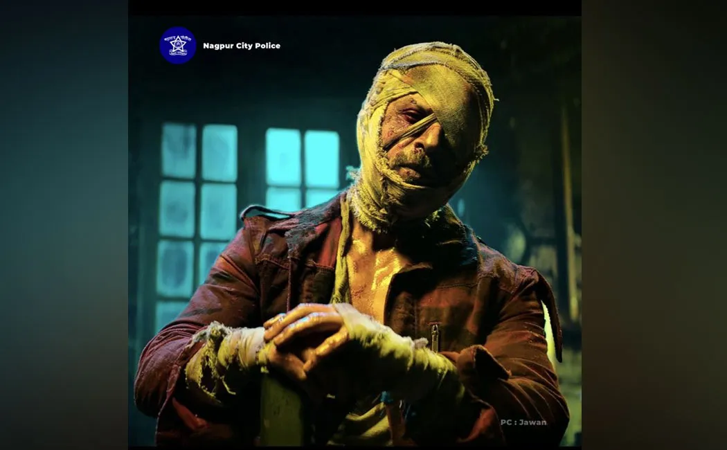 Nagpur police use Attlee jawan movie image for awareness