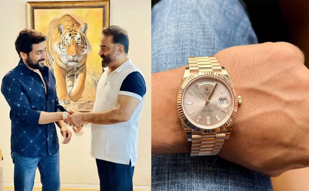 kamalhaasan gifts rolex watch surya
