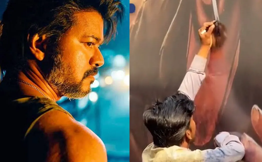 fan who rubbed cigaratte in vijay banner 