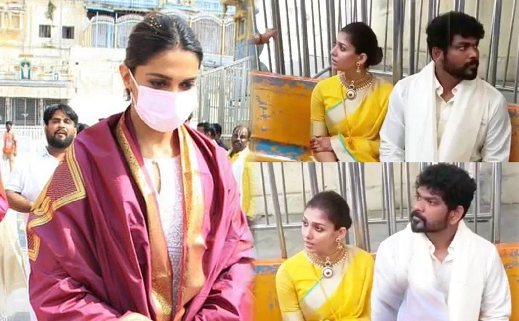 nayanthara, vignesh shivan and Deepika Padukone visits Tirupati temple 