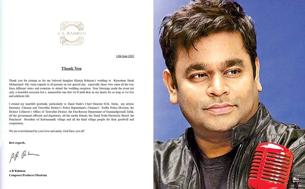 ar rahman thanks cm stalin