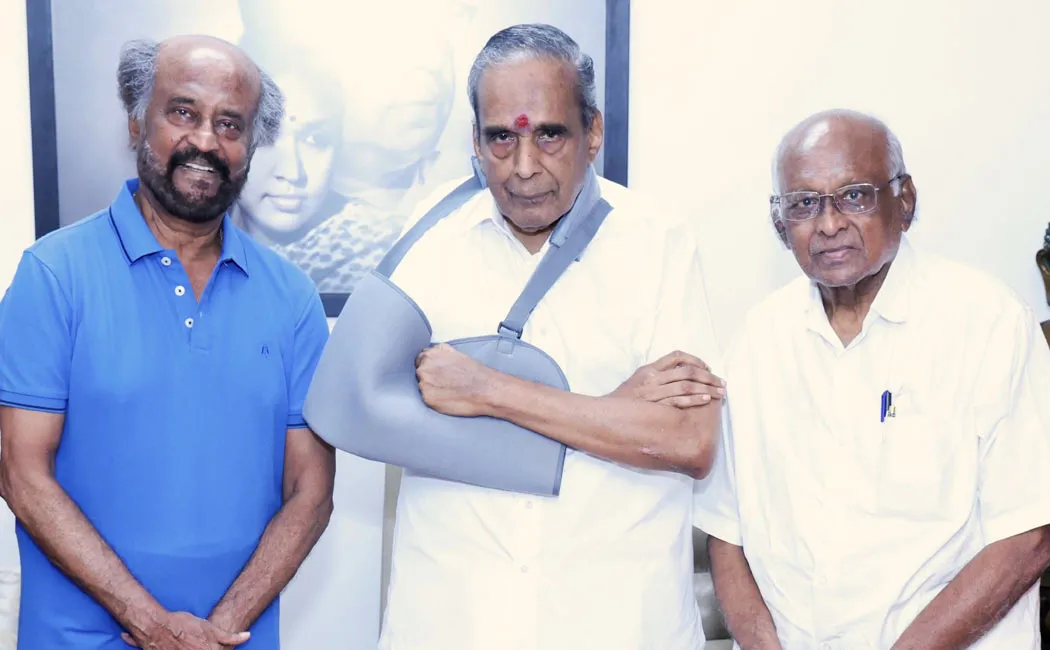 rajinikanth meets avm saravanan 