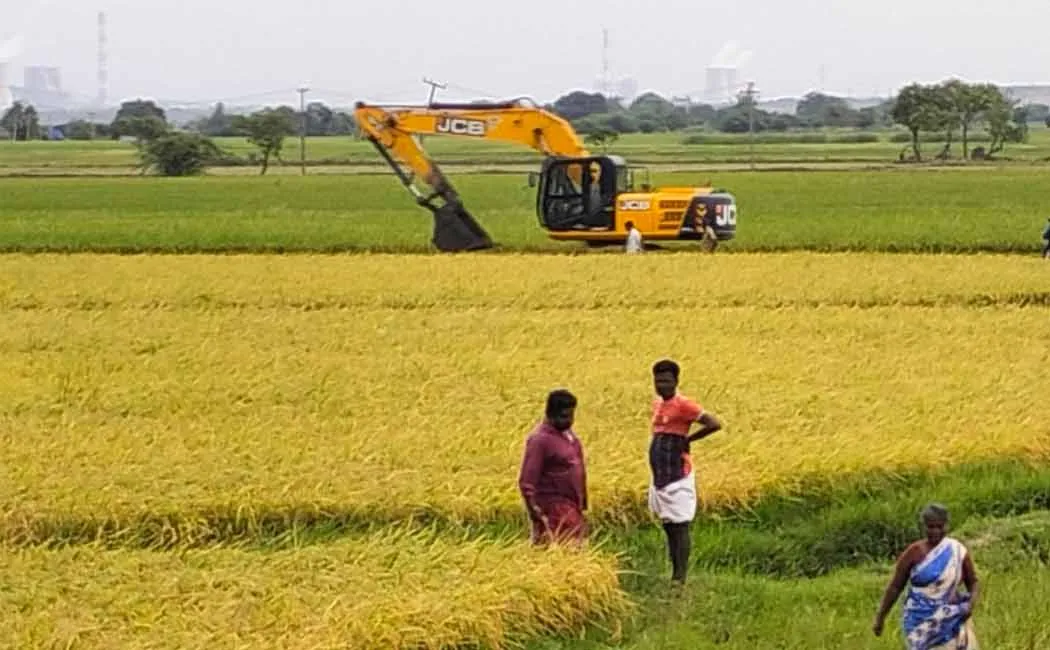 Strong opposition to NLC mine expansion by destroying paddy fields
