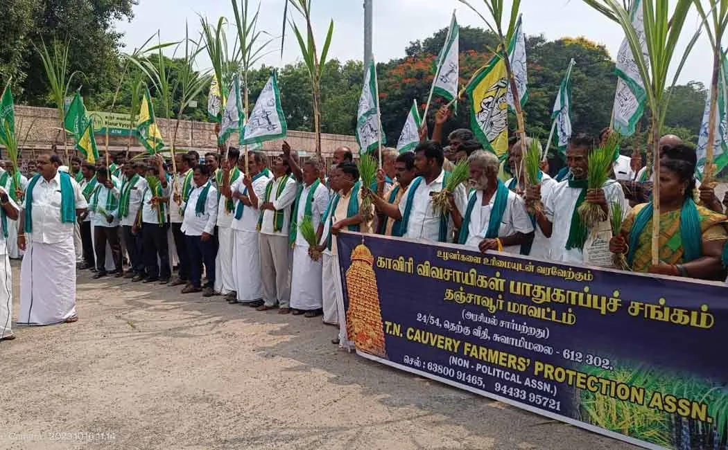 Farmers struggle by laying siege to NLC Thermal Power Station