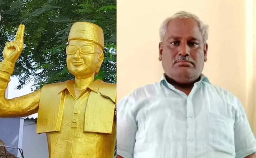 Police arrested the person who vandalized MGR statue
