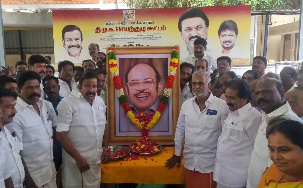 Murasoli Maran  20th Anniversary  Ministers pay tribute by wearing garlands