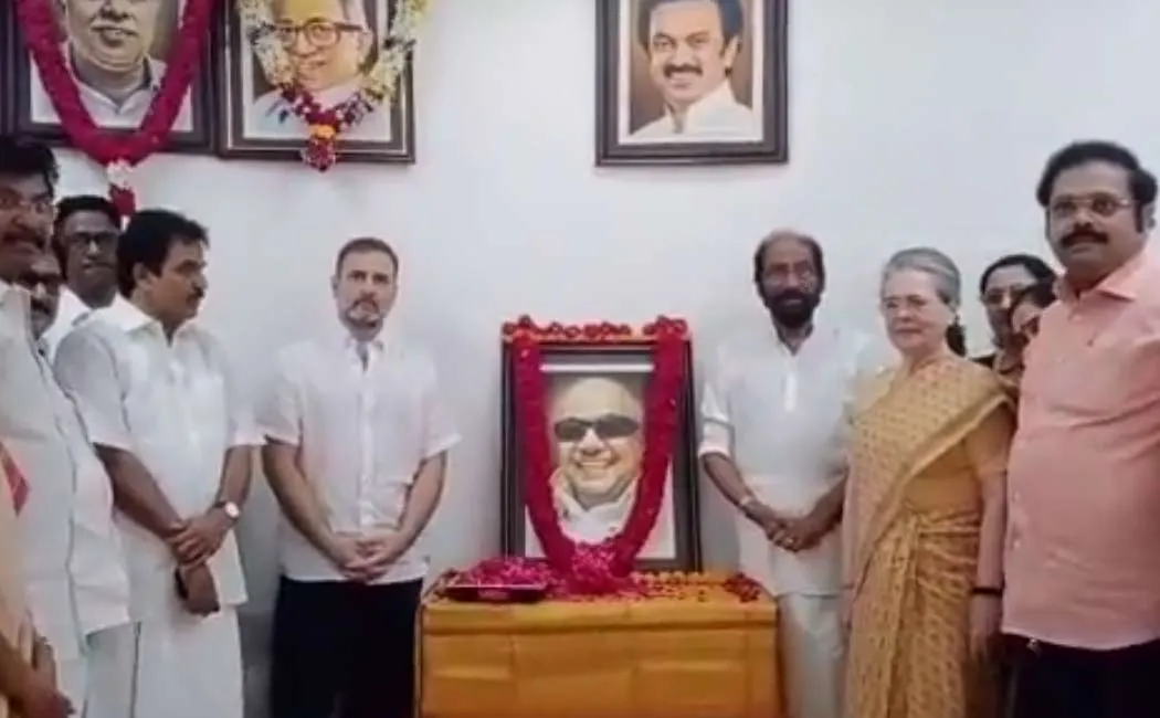 Rahul Gandhi, Sonia Gandhi paid tribute on the kalaignar memorial day