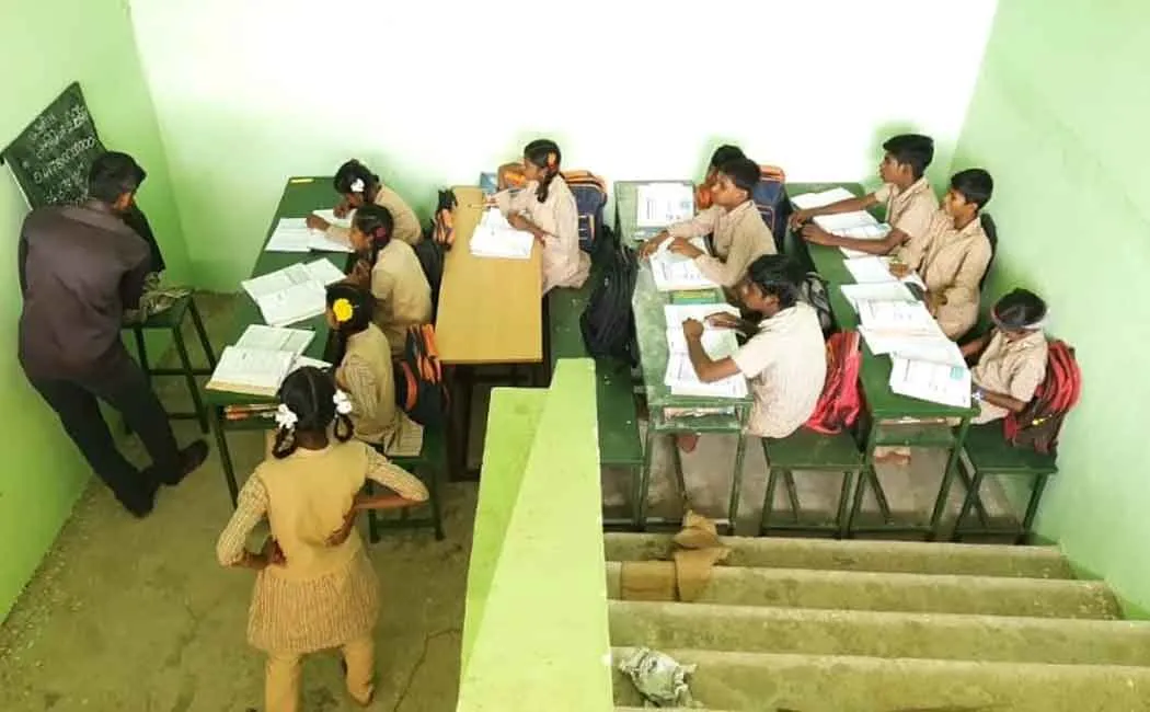 Students suffer without a classroom building government school Vellore 