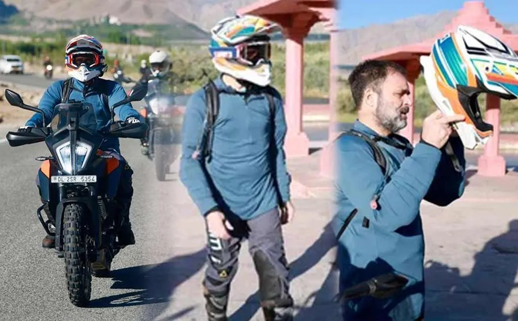 Rahul Gandhi takes a bike ride to Ladakh