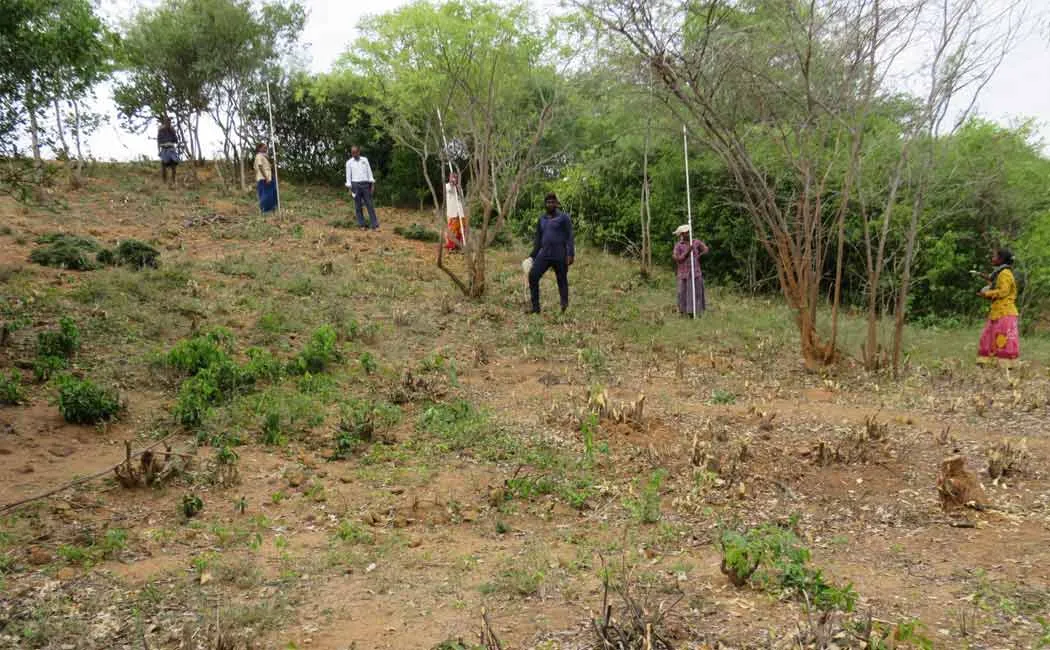 Excavation work has started on the wall of the Sangam Fort of Porpanaikottai