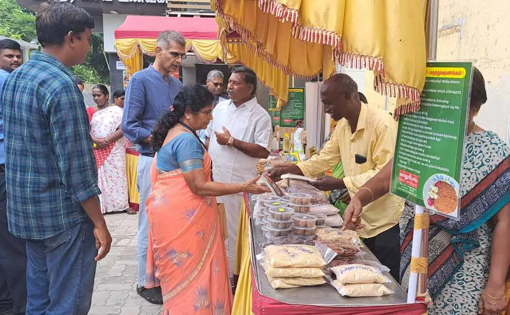 Exhibition of traditional organic food products at Chidambaram
