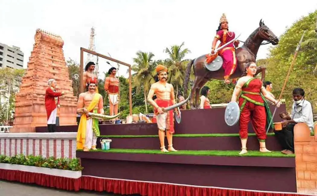 tamil nadu Decorative vehicles REPUBLIC DAY  DISPLAYED 