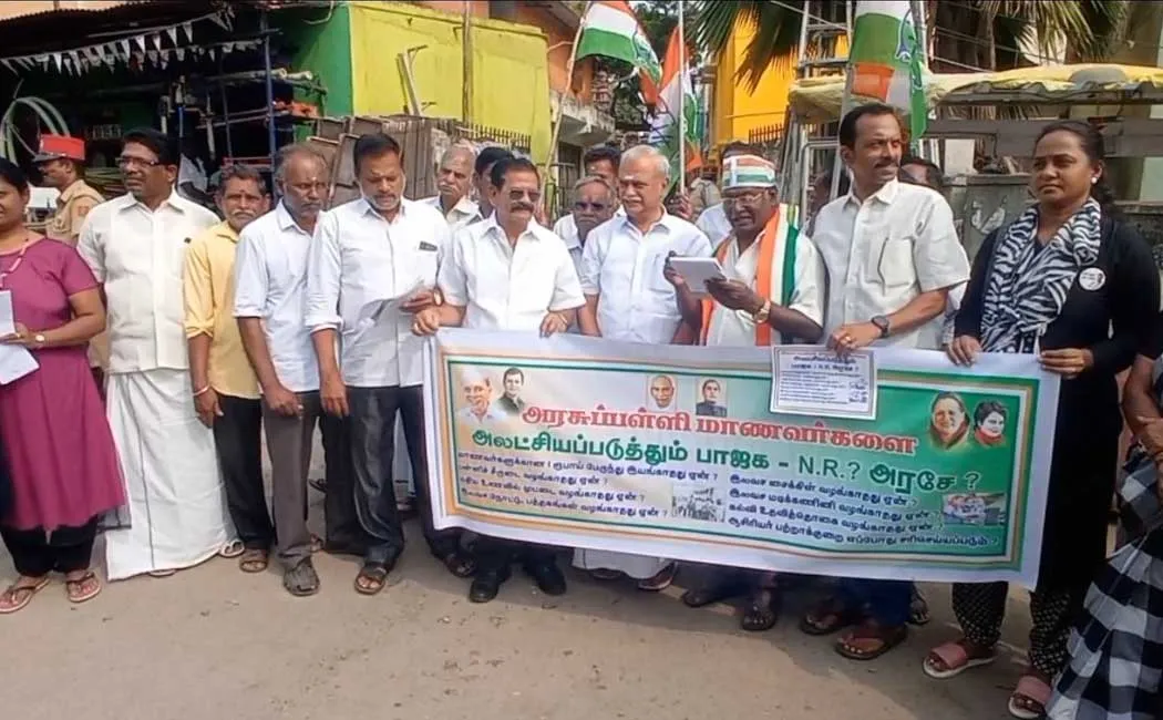 puducherry congress struggle free bus school students puducherry