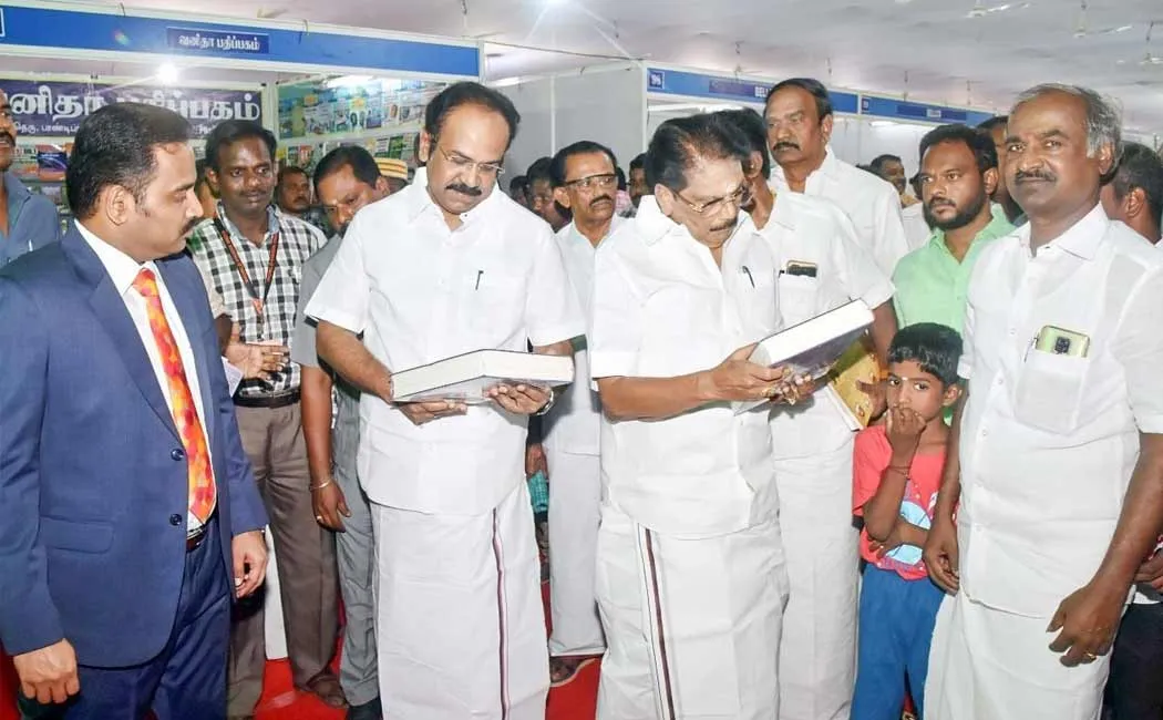 minister kkssr ramachandiran spoke at the book festival virudhunagar