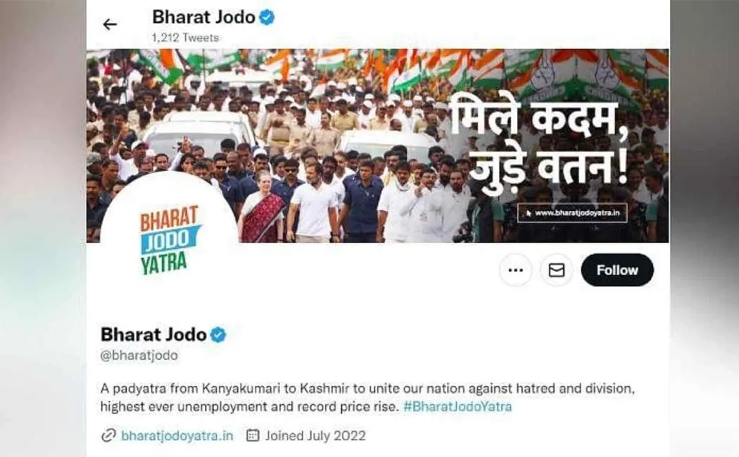 Court order freeze Congress Bharat Jodo Twitter account