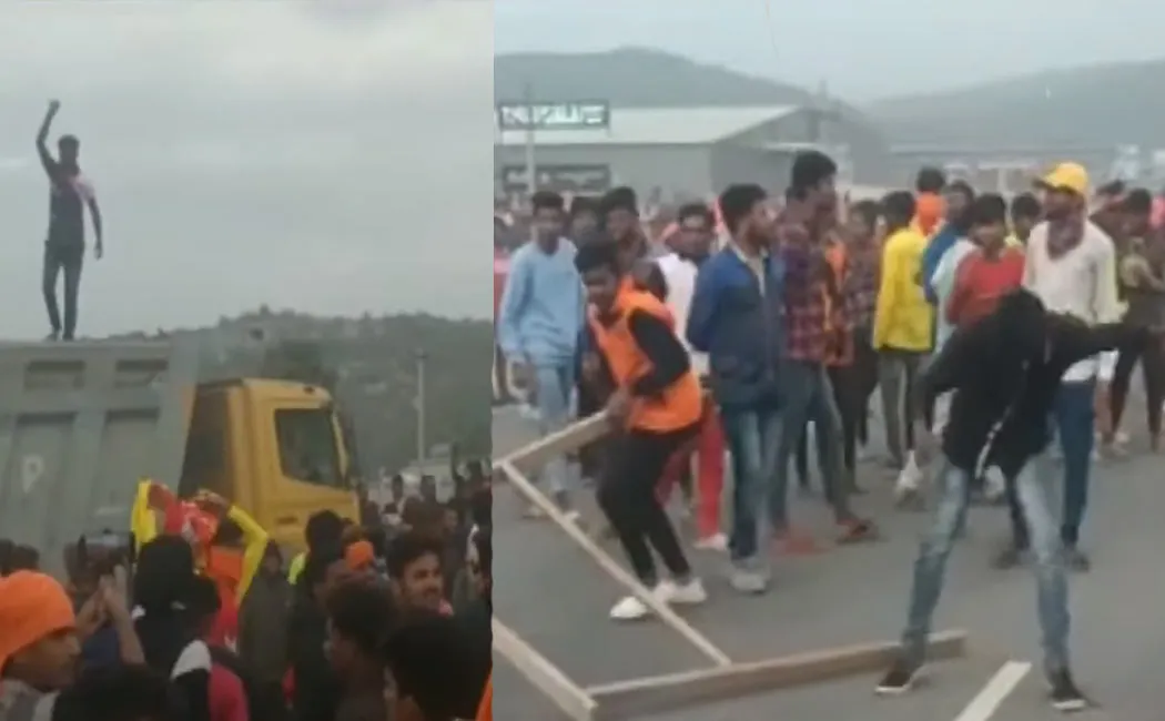 Youth road blockade  Hosur Gopasandra