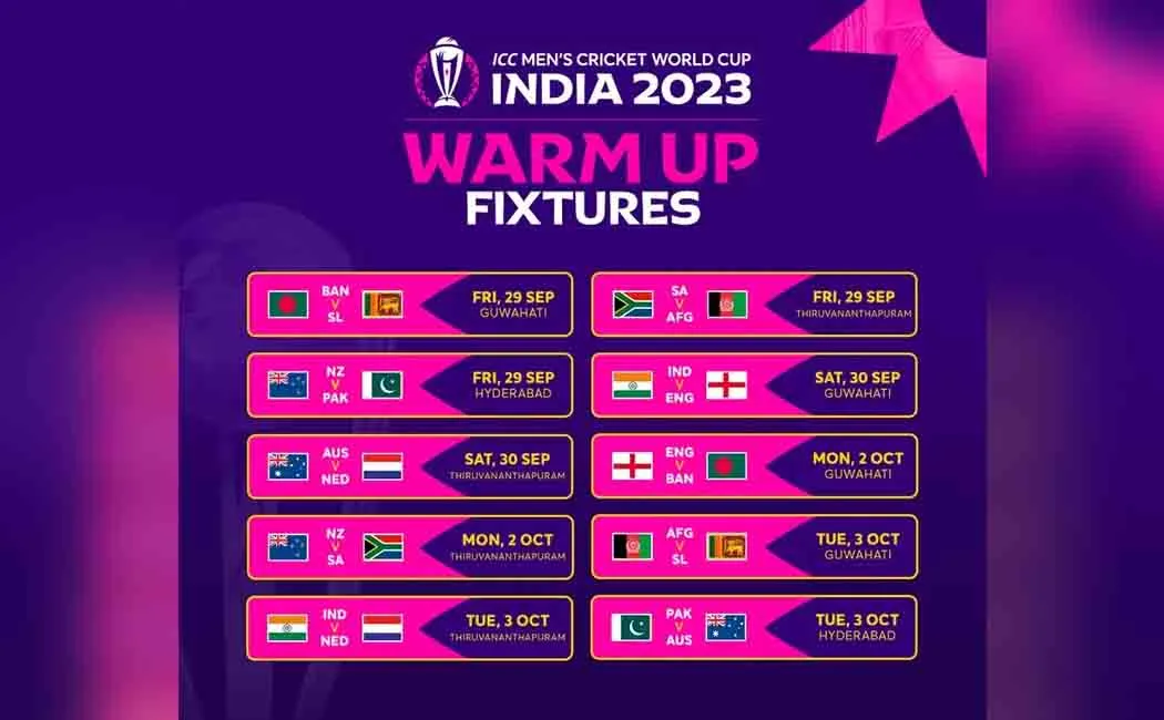  World Cup 2023 practice games start today!