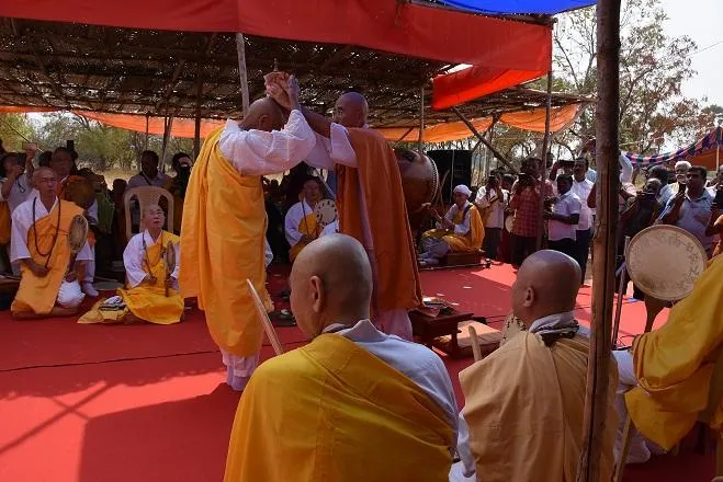 buddhist temple issue - buddhist monks Procession  