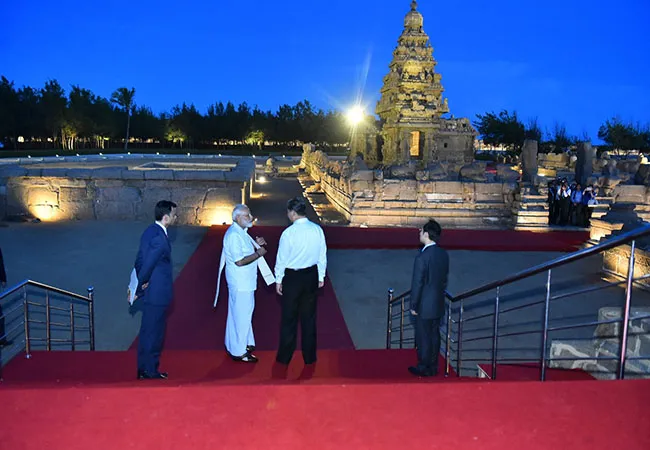 INDIA AND CHINA LEADERS MEET MAMALLAPURAM IN KANCHEEPURAM DISTRICT 