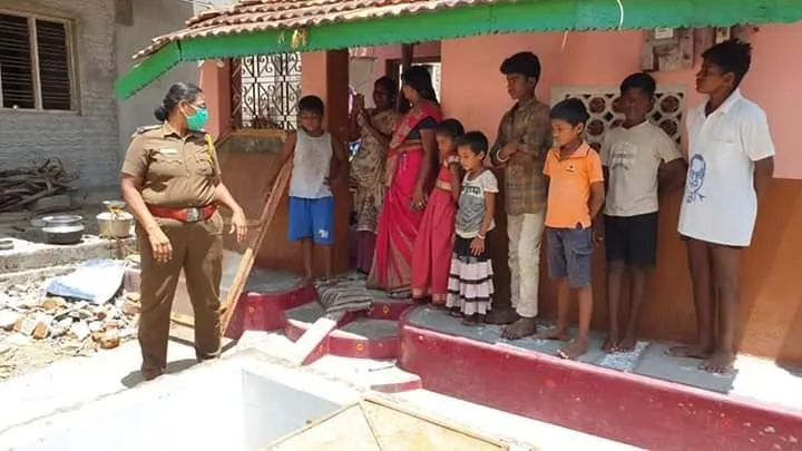 Child falling into water tank to see father