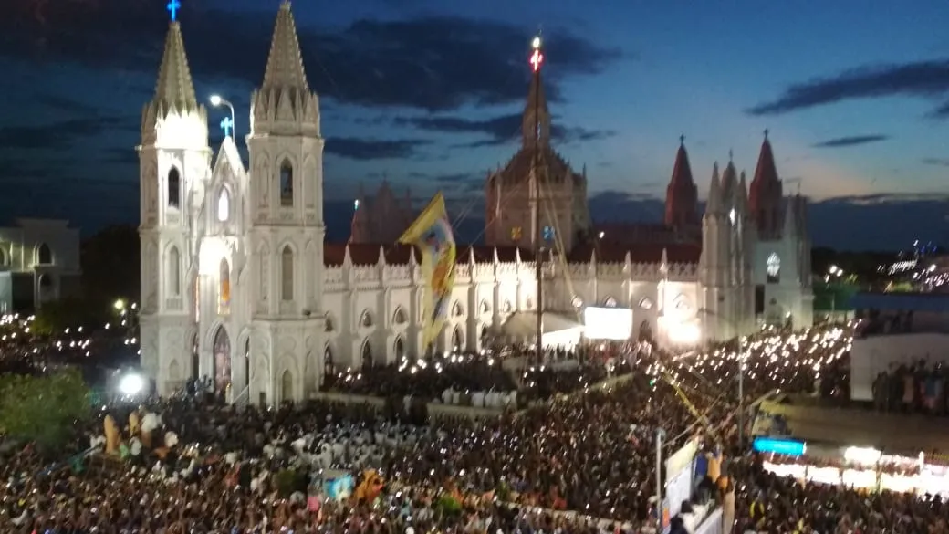 The Velankanni festival begins with the flag