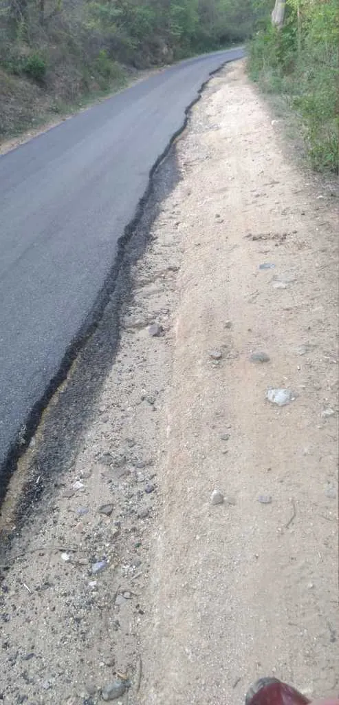 damaged road..accident in vellore 