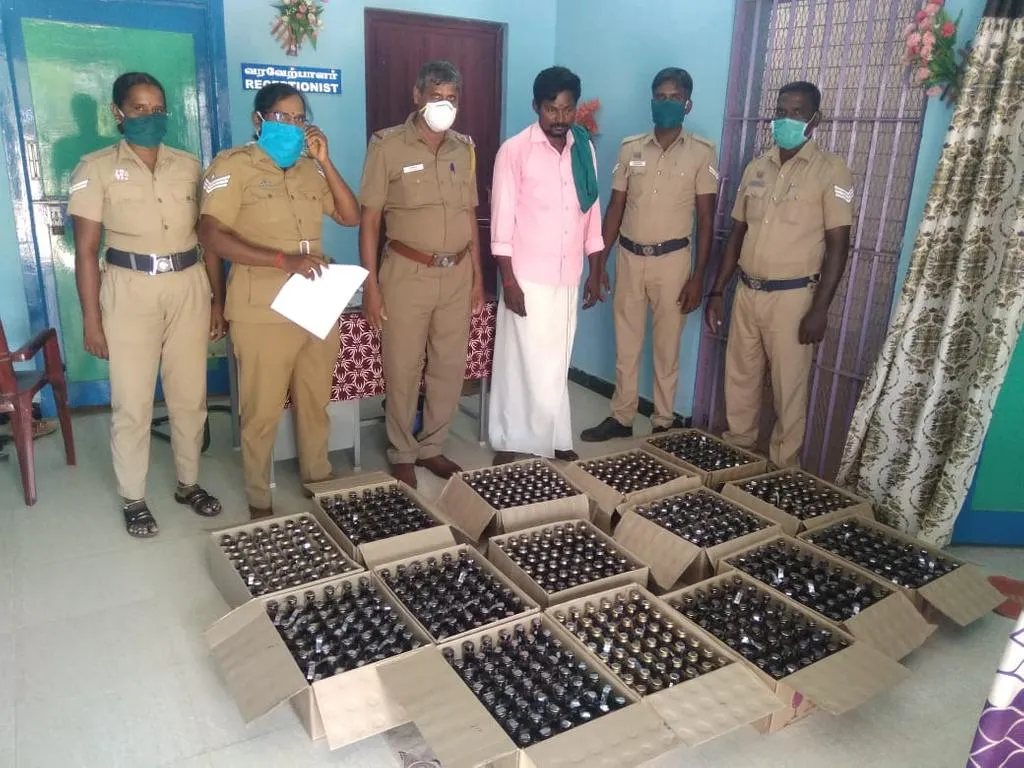 youth Arrested with vehicle,Wine pottle sale in bulk  on curfew