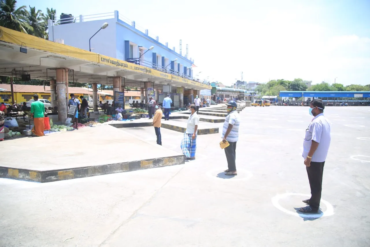 Vadaseri Bus Stand, which has become a corporation market