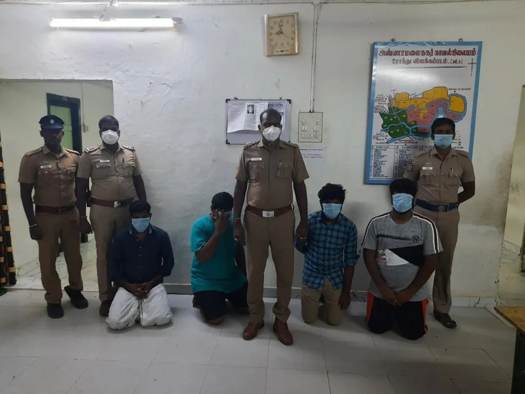 4 students arrested for selling liquor in Annamalai town
