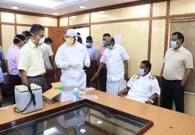 PUDUCHERRY CM NARAYANASAMY CORONAVIRUS TESTING 