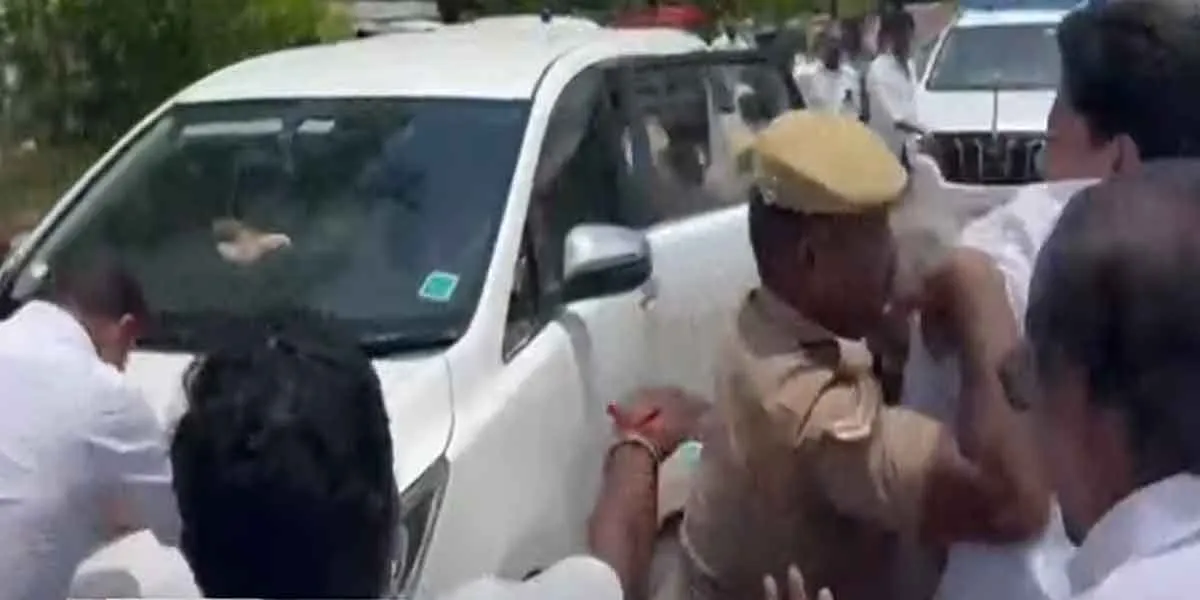 Minister BDR Palanivel Thiagarajan's car attacked by BJP... Tension at the airport!