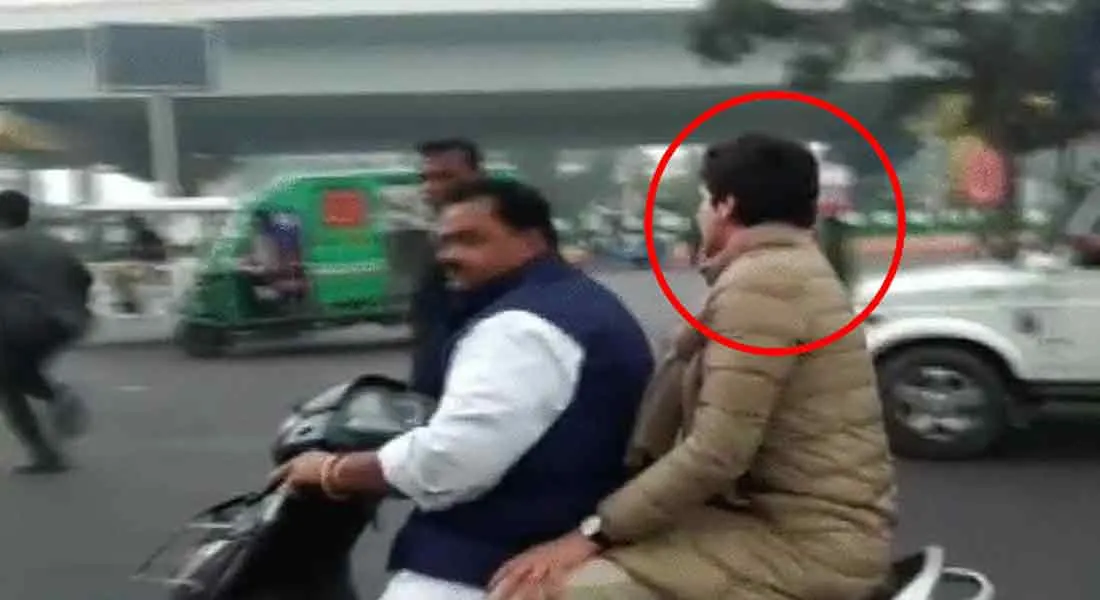  Priyanka Gandhi fined for not wearing helmet
