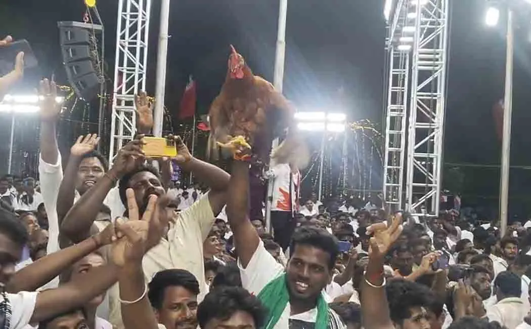  AIADMK conference; A commotion caused by a young man who came with a rooster in his hand!