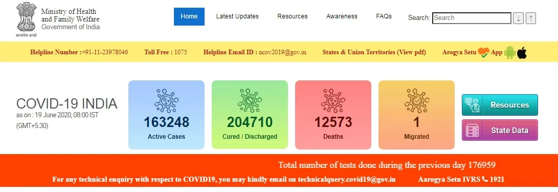 india coronavirus ministry of health and family welfare 