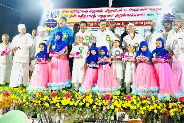 Certificates for students who won competitions in Trichy