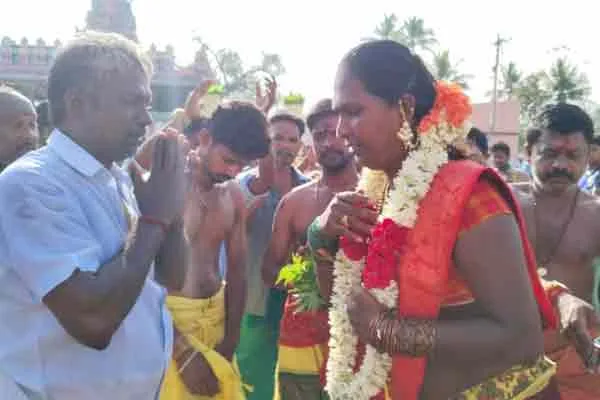 women who took sprouts raised by transgender woman to Amman Koil and worshipped them 