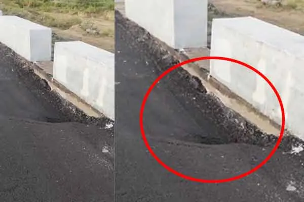 Newly laid roads damaged due to rain near Rishivandiyam