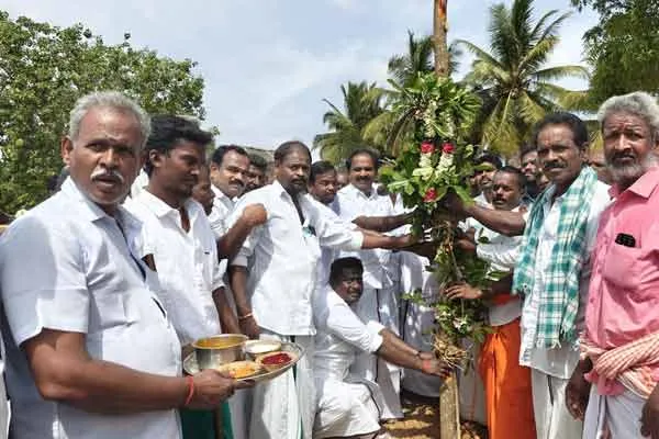 Muhurthakaal planting event for the Yagasalai ahead of Temple Kudamukku ceremony!