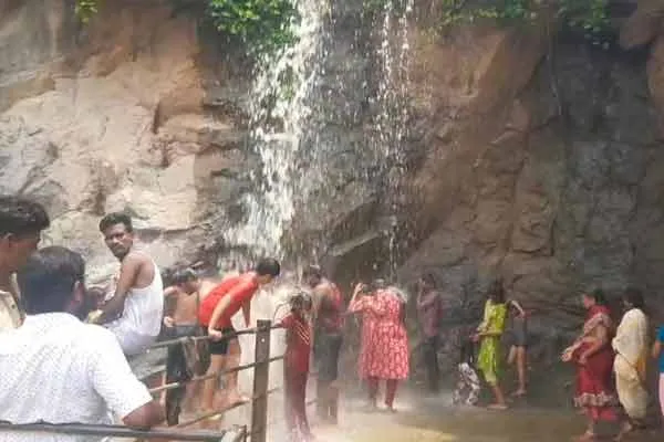 gushing Jalagamparai waterfalls