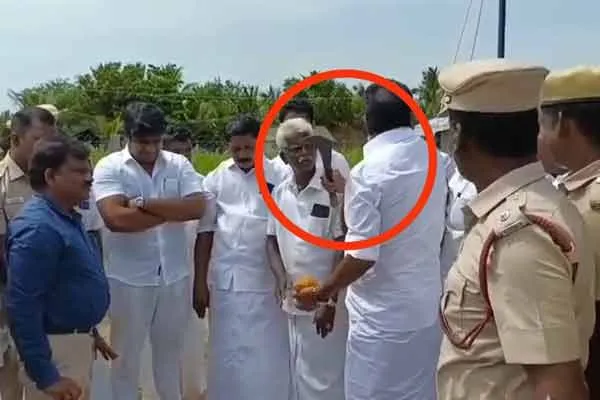 DMK executive who threatened Congress MLA with a sickle earlier 