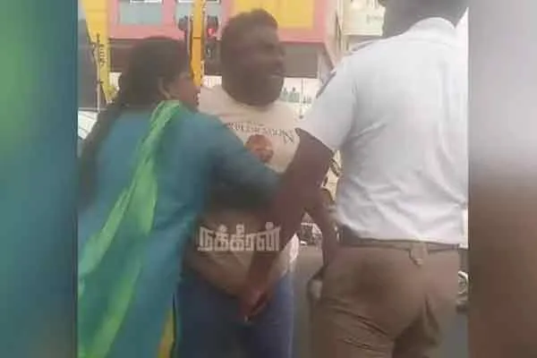  man fights with a traffic cop in Coimbatore