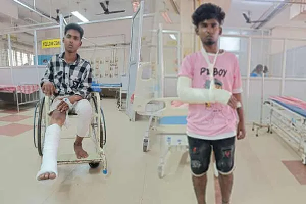 While 5 youths were arrested, 2 fell and broke their legs