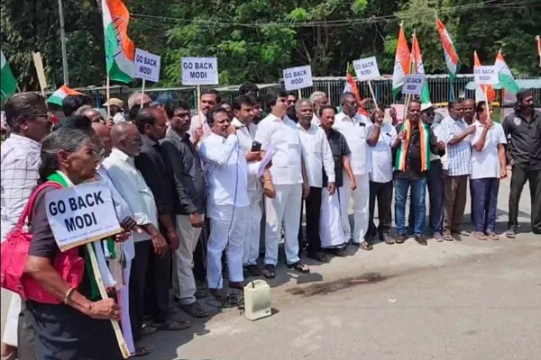 Congress party tried to show black flag against Prime Minister Modi