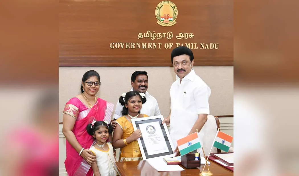 famous singer's daughter holds Guinness World Record  - Congratulations by Chief Minister MK Stalin