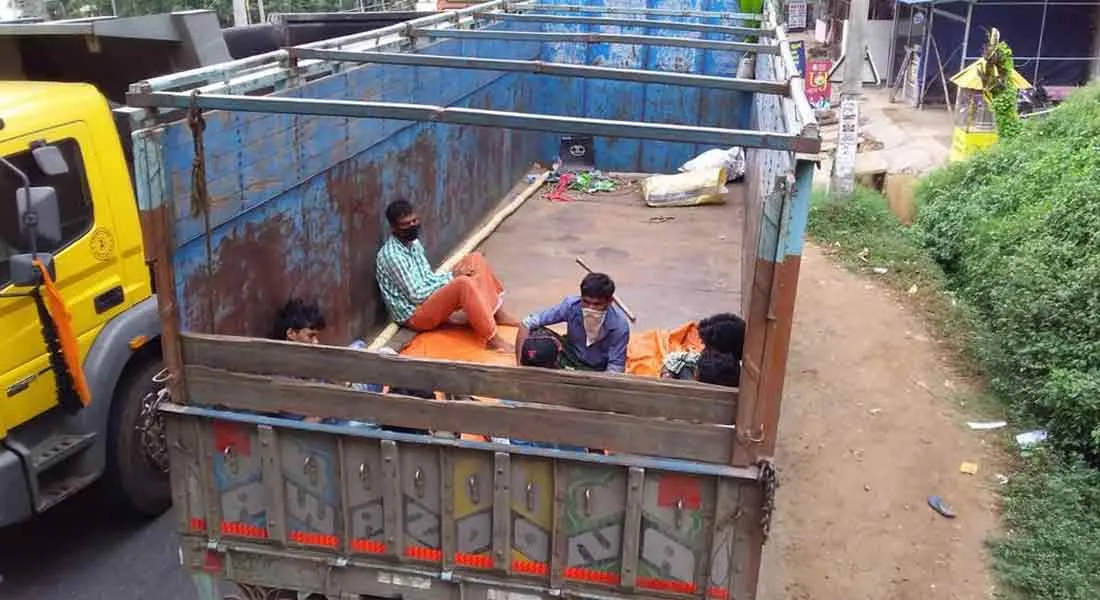 Seven people from Chhattisgarh travel in lorry with Kerala cows