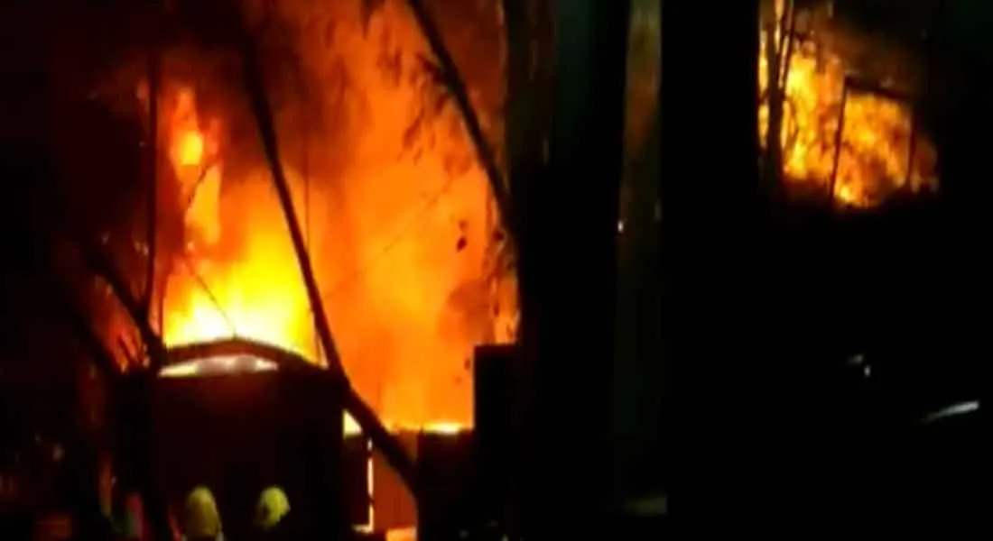  A fire broke out in Valluvarkotam in Chennai