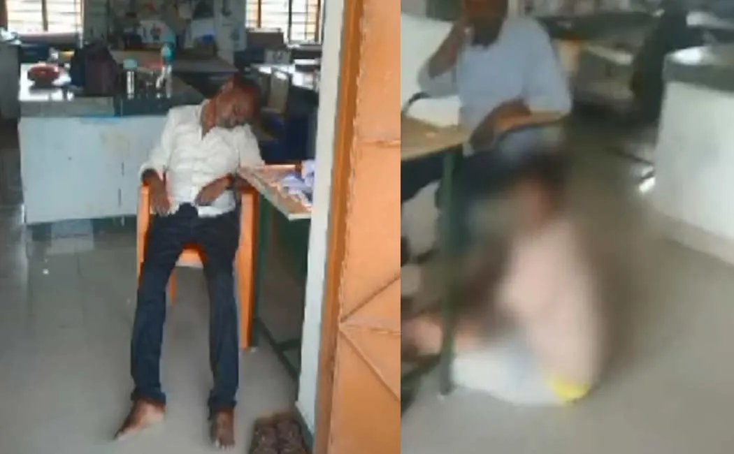The teacher ordered the student to hold his leg; Shocking scene released